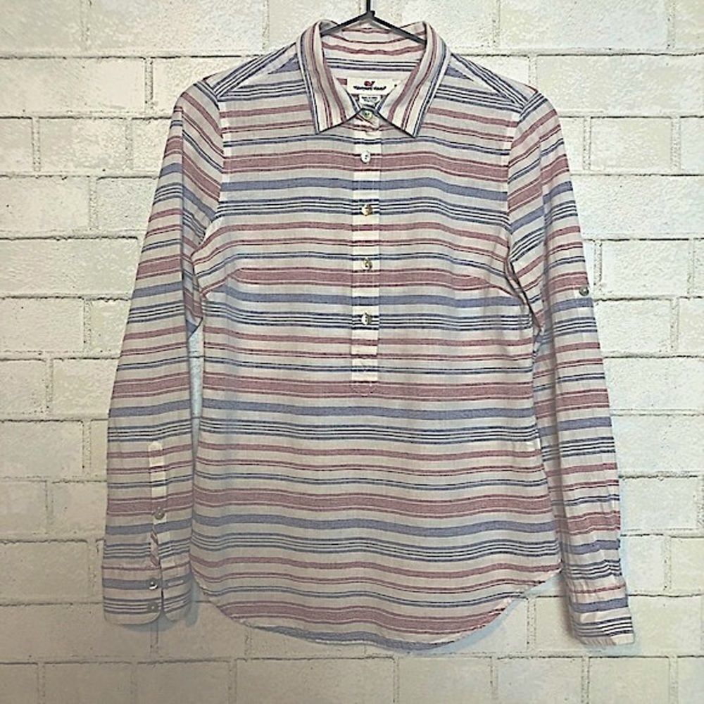 Vineyard Vines Tonal Stripe Pullover Top 0
